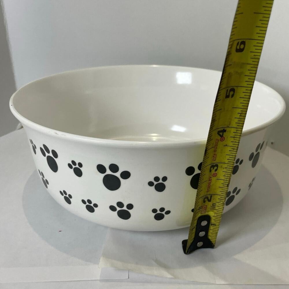 DOG DINNER BOWL LARGE SZ FIDO’S DINNER PLATE PAWS PRINT PETS ARE BEST FRIEND - Picture 7 of 8